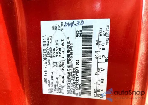 2000 Ford F150 z USA, uszkodzony, nr VIN 1FTRX17L7YKA91535